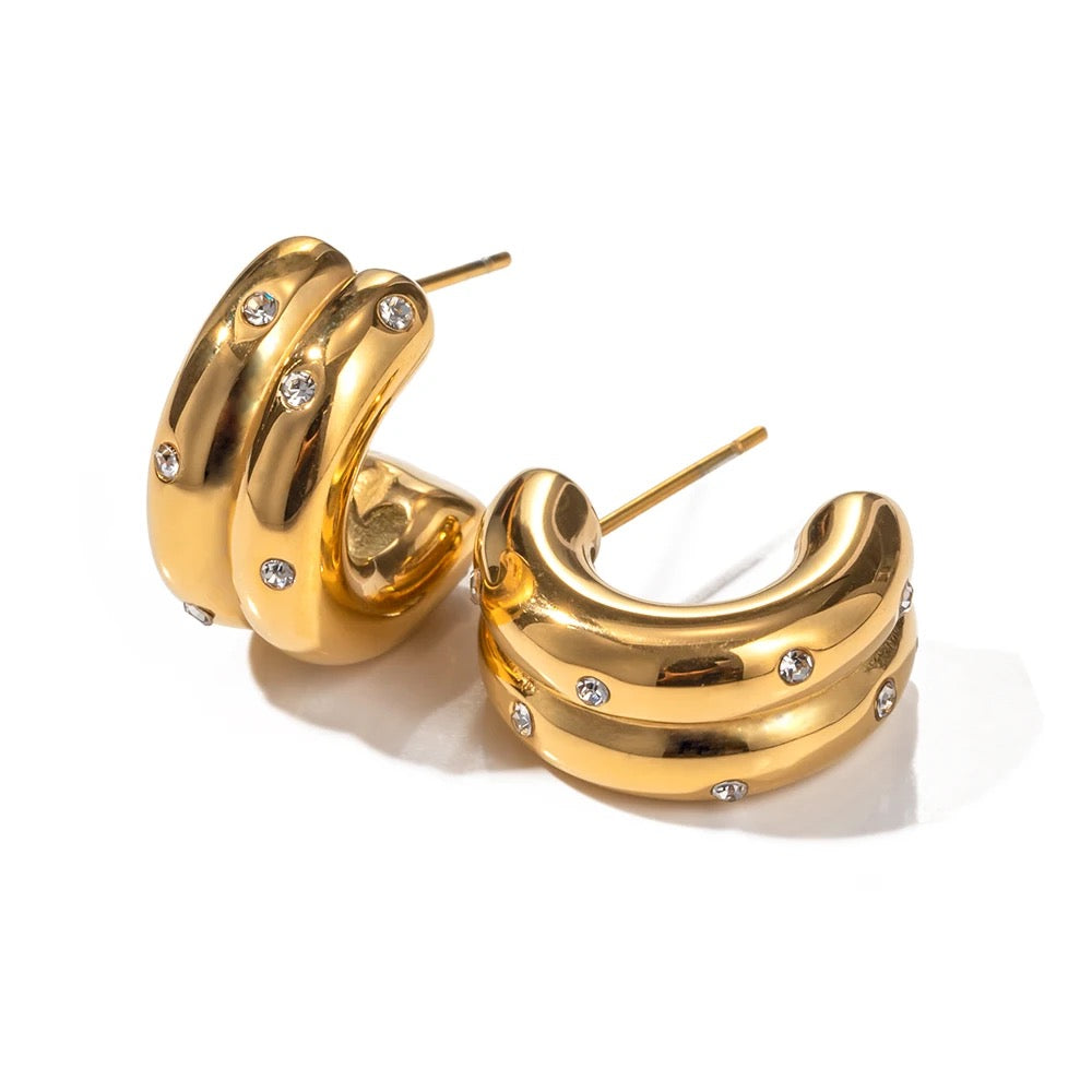 Charlie ~ Boucles d’oreilles en acier inoxydable